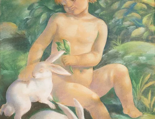 Enfant aux lapins